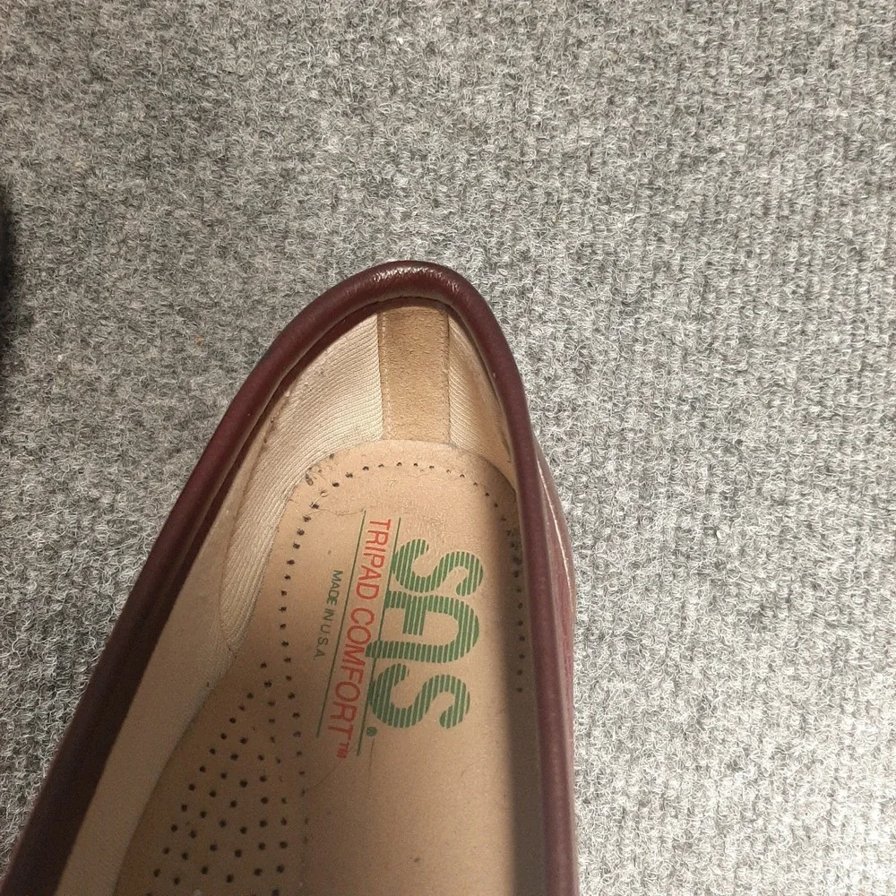 SAS Tripad Comfort Slip On Loafers Women's Size 8.5N Burgundy Pebble Grain